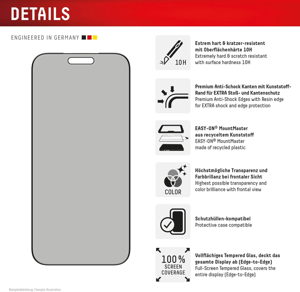Apple iPhone 17 Pro Max pilnai apsaugotas 3D apsauginis stiklas MM, gamintojas Displex Juodas