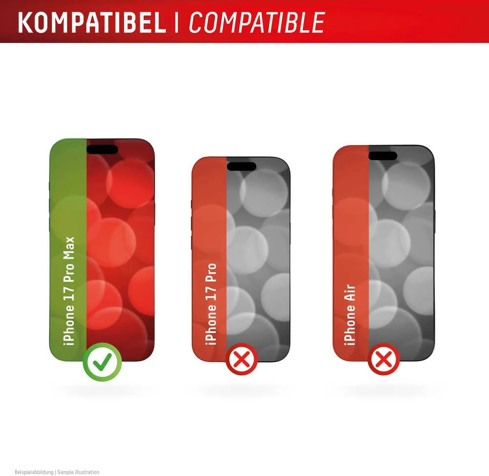 Apple iPhone 17 Pro Max tikro ekrano stiklas + dėklas, pagamintas „Displex“, skaidrus