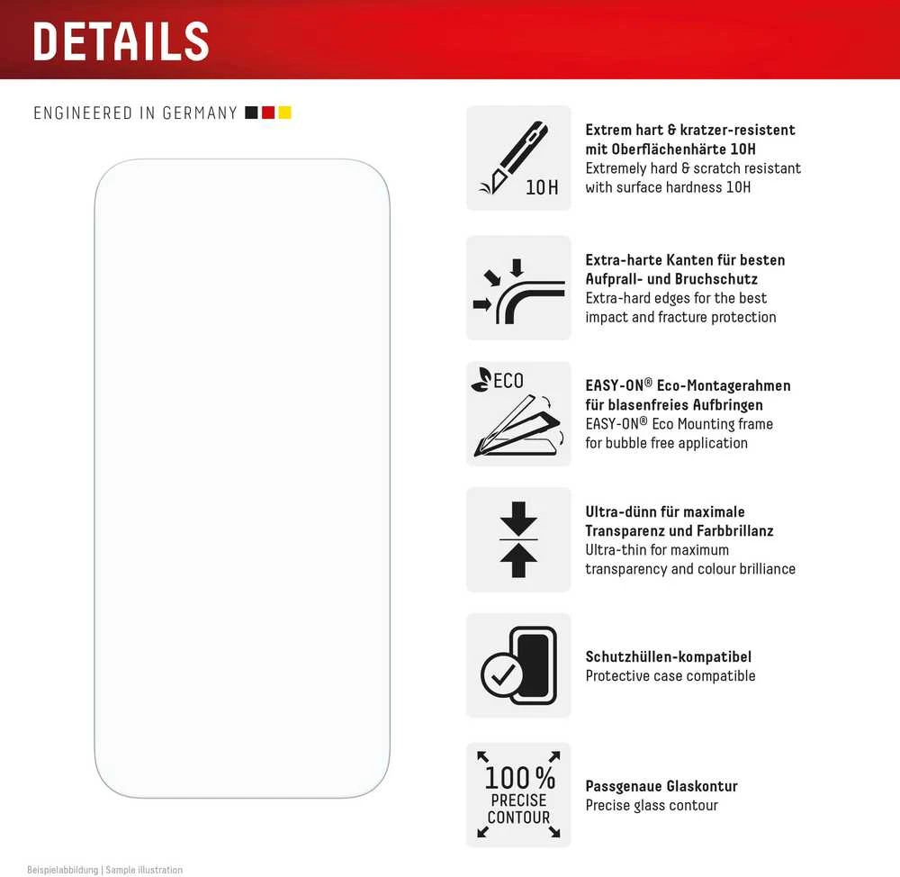 Apple iPhone 17 Pro Max tikro ekrano stiklas + dėklas, pagamintas „Displex“, skaidrus