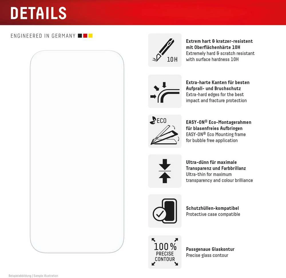 Apple iPhone 17 tikras ekrano stiklas + dėklas, pagamintas „Displex“, skaidrus