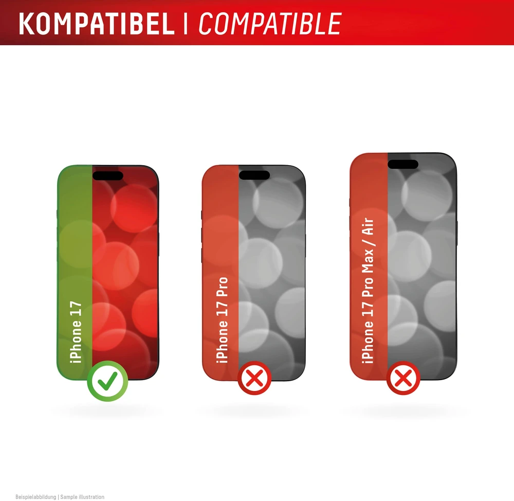 Apple iPhone 17 tikro ekrano stiklo MM+ dėklas, pagamintas „Displex“, skaidrus