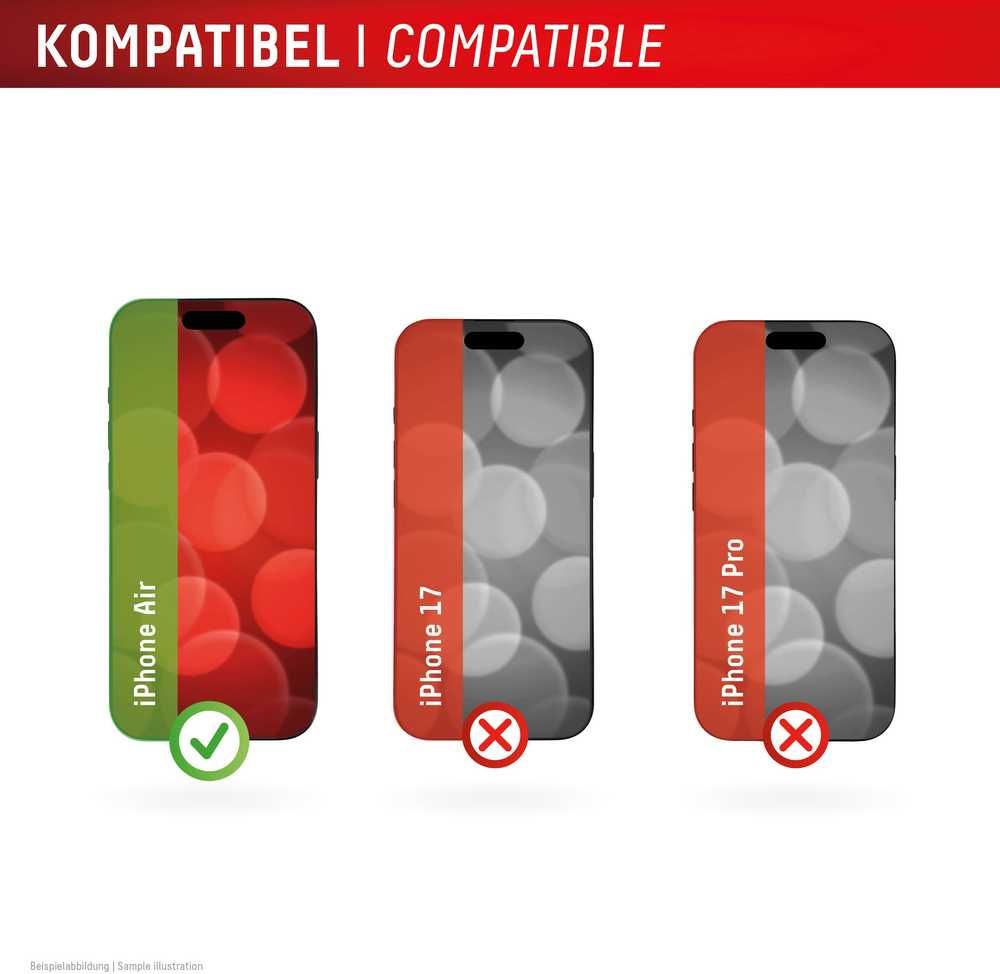 „Apple iPhone Air“ ekrano apsauginis stiklas, pilnai apsaugotas „Displex Juodas“