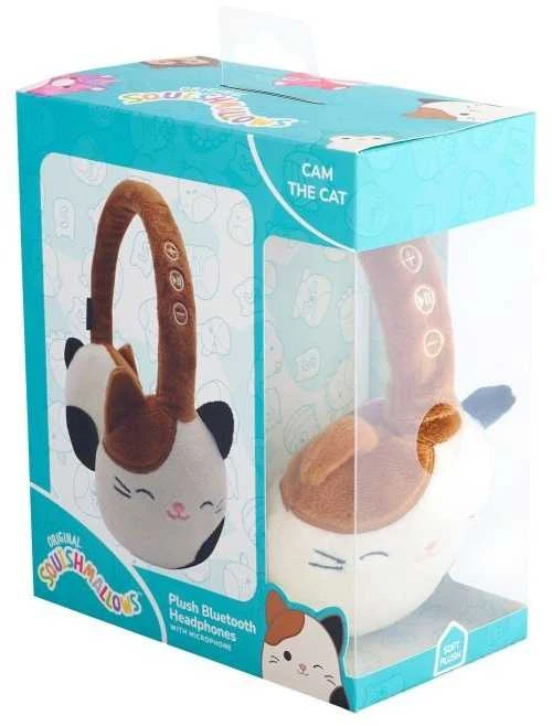 „Squishmallows“ pliušinės „Bluetooth“ ausinės su kamera