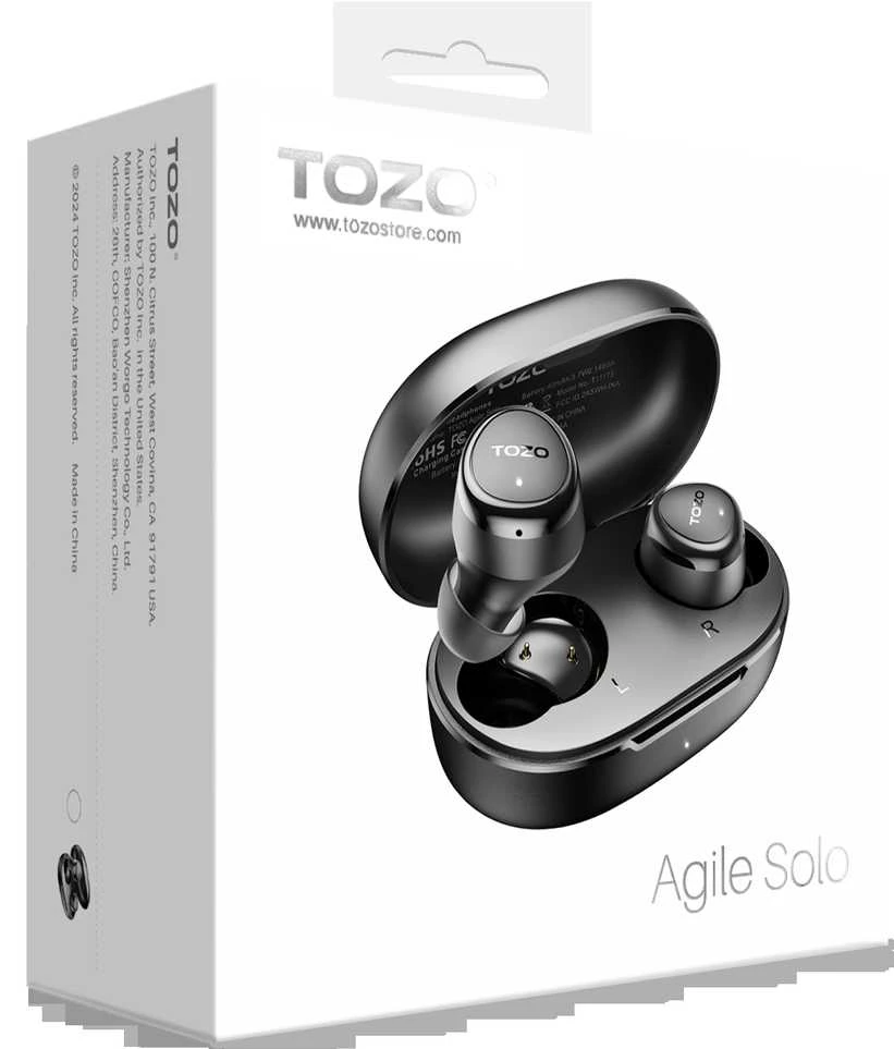 Tozo Agile Solo TWS Bluetooth ausinės juodos