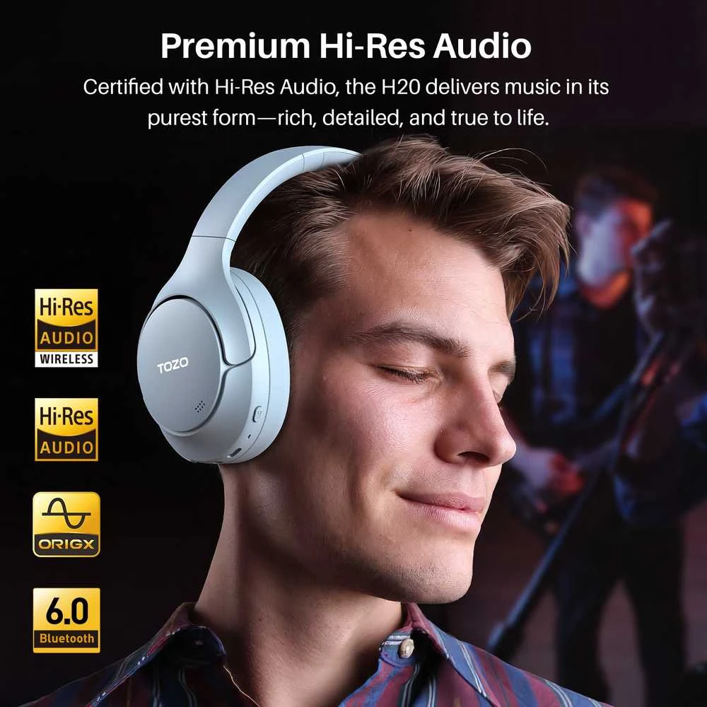 Ausinės Tozo Bluetooth Headphone H20 T12052 Mėlyna Mėlyna