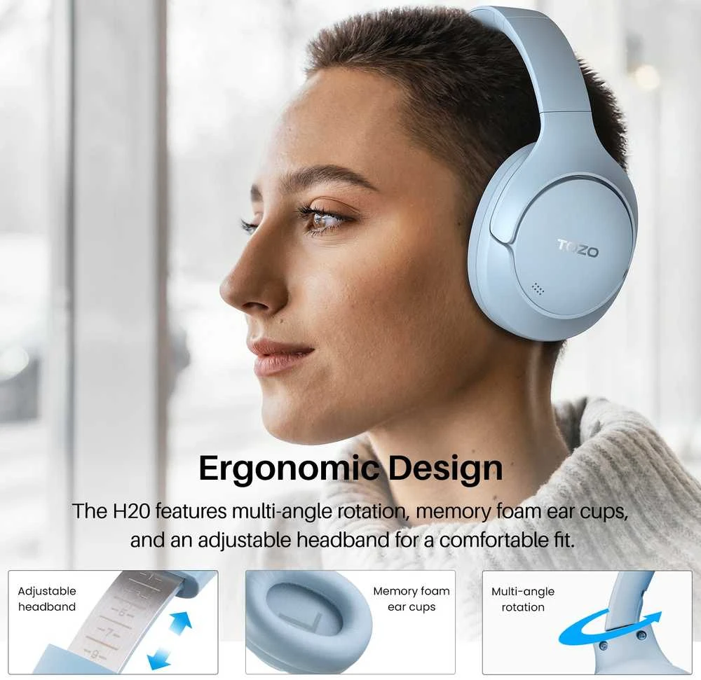 Ausinės Tozo Bluetooth Headphone H20 T12052 Mėlyna Mėlyna