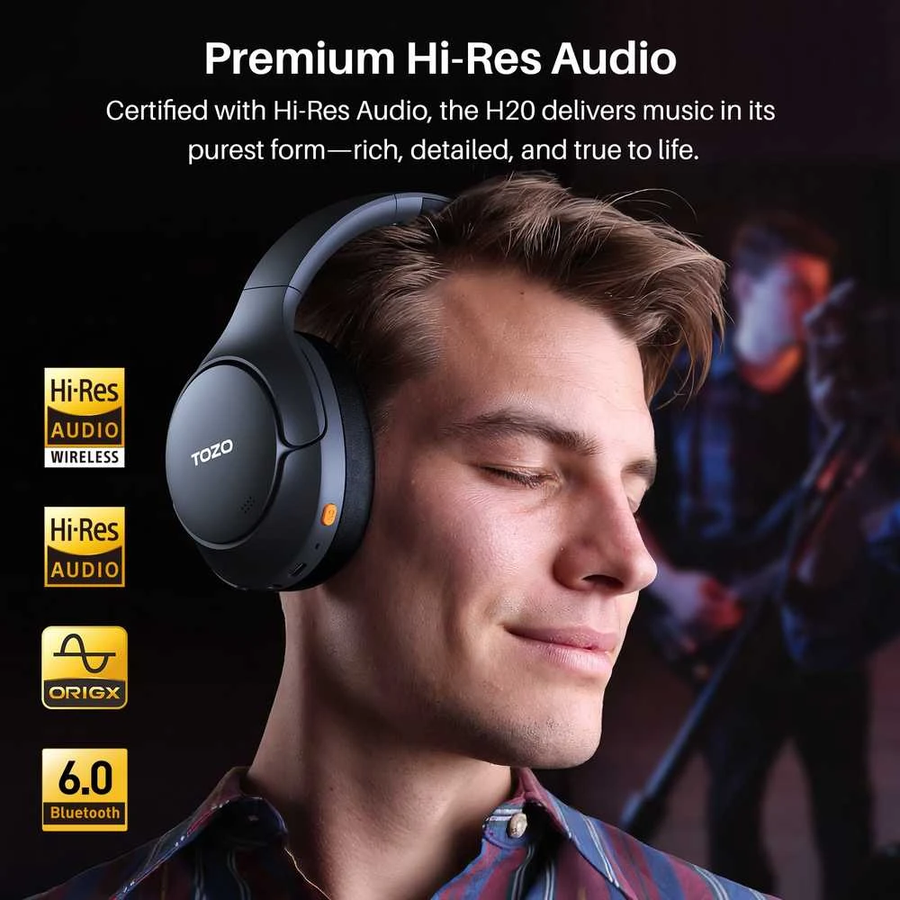 Ausinės Tozo Bluetooth Headphone H20 T12052 Juodas Juodas