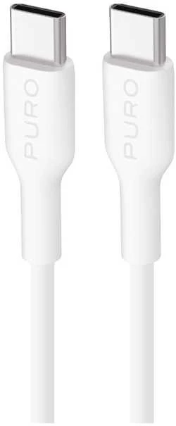 Puro Elektrik Puro Plain USB-C – USB-C maitinimo laidas 2m – baltas