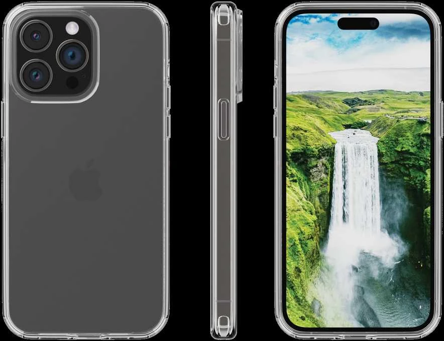Apple iPhone 15 Pro Max Iceland Ultra D3O skaidrus dėklas, pagamintas Dbramante1928, permatomas