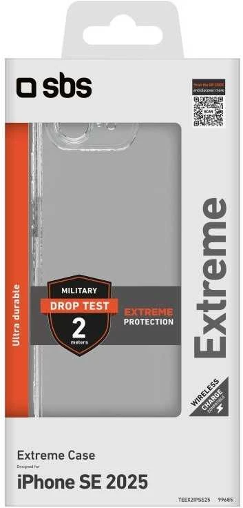 SBS dėklas Apple iPhone 16e Extreme X2 telefonui, skaidrus