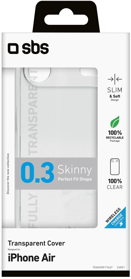 Dėklas Apple iPhone Air plonas dangtelis SBS permatomas