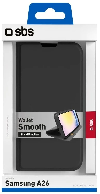 Dėklas Samsung Galaxy A26 Wallet Smooth Case By SBS Juodas