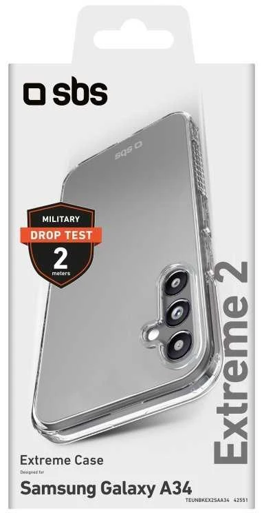Dėklas „Samsung Galaxy A34 5G Extreme X2“ yra „SBS Transparent“.