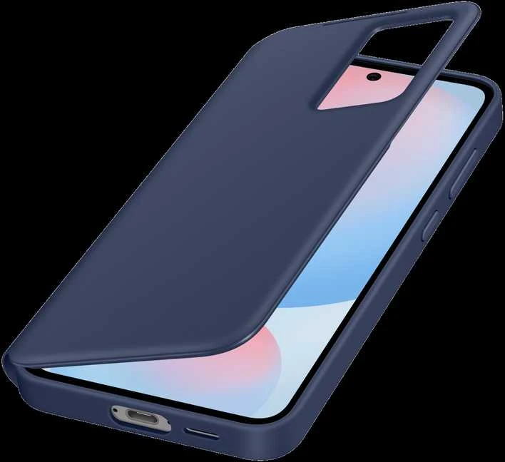 Telefono dėklas Samsung Galaxy S24 FE Smart View, mėlynas