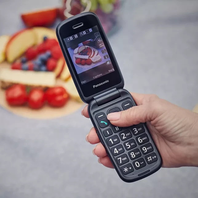 Panasonic 4G mobilusis telefonas, mėlynos spalvos (KX-TU550EXC) aprašymas - Prekės nuotrauka