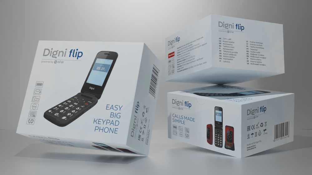 Mygtukinis telefonas eStar Digni Flip 32MB Black