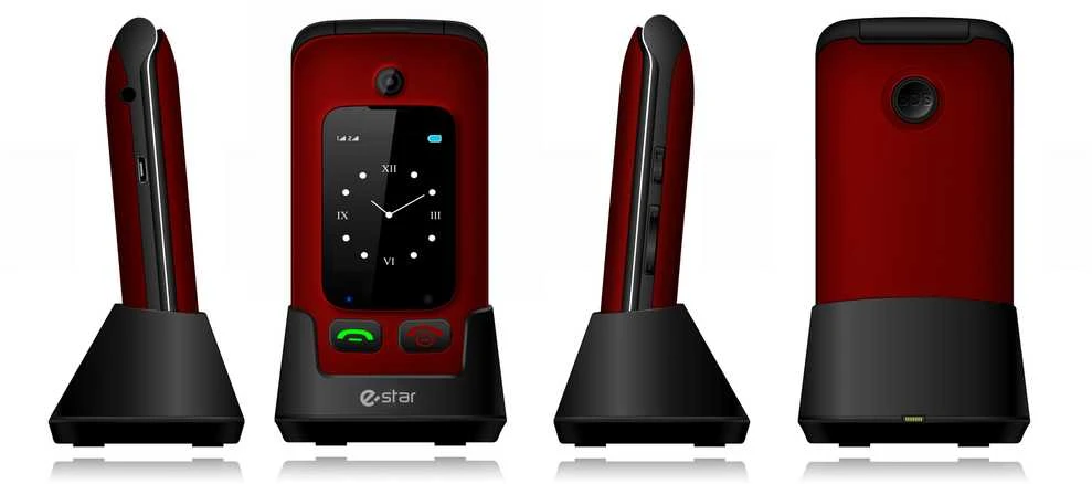 Mygtukinis telefonas eStar Digni Flip 32MB Red