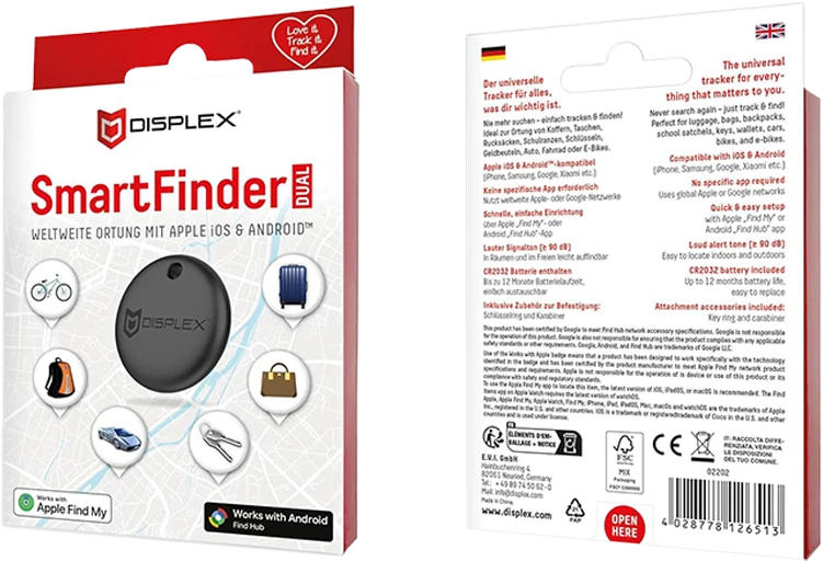 Dual SmartFinder by Displex juodas