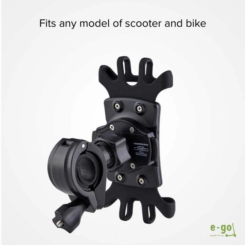 E-Go Holder 360° Rot Electric Scooter/Bike iki 6.5" By SBS Juodas