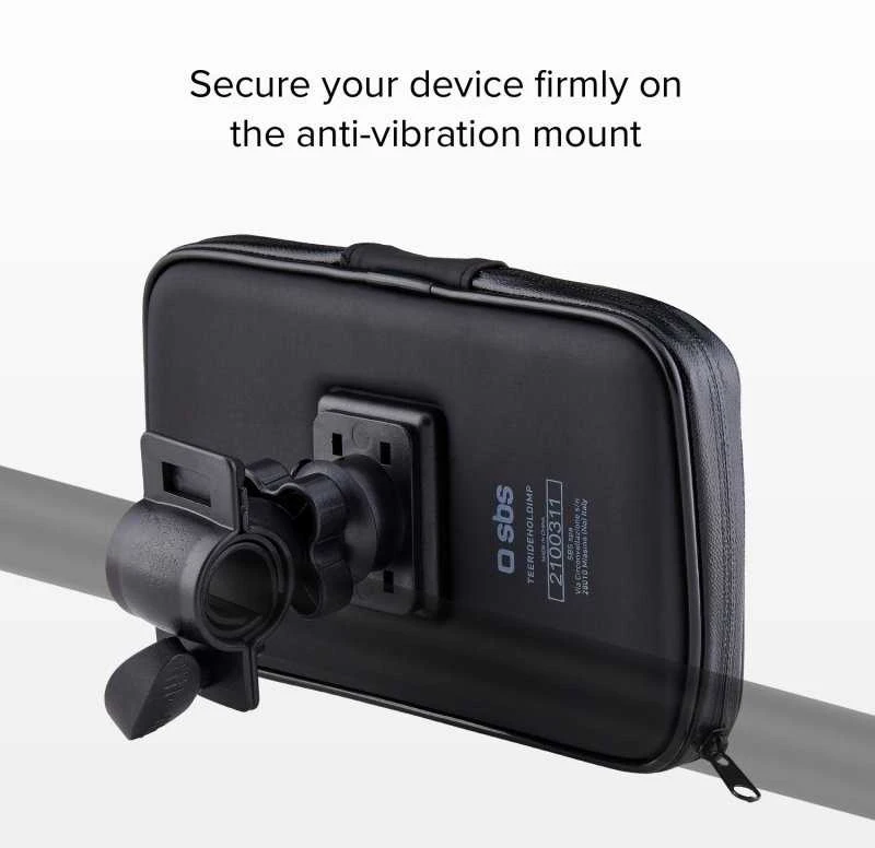 E-Go Holder Atsparus vandeniui for Electric Scooter/Bike iki 6.7" By SBS Juodas
