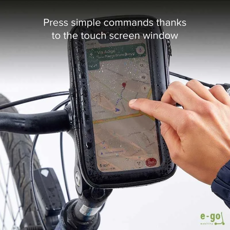 E-Go Holder Atsparus vandeniui for Electric Scooter/Bike iki 6.7" By SBS Juodas