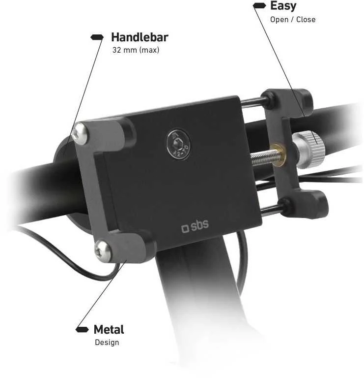 E-Go Metalinis laikiklis elektriniam paspirtukui/dviračiui iki 6,7" SBS Juodas