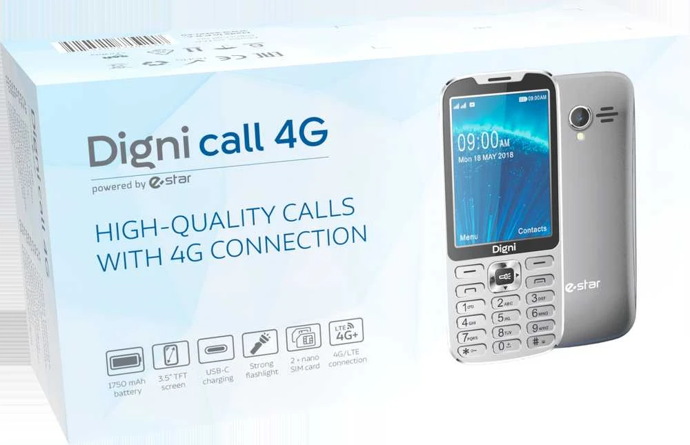 Mobilusis telefonas eStar Digni Call 4G 64MB Silver