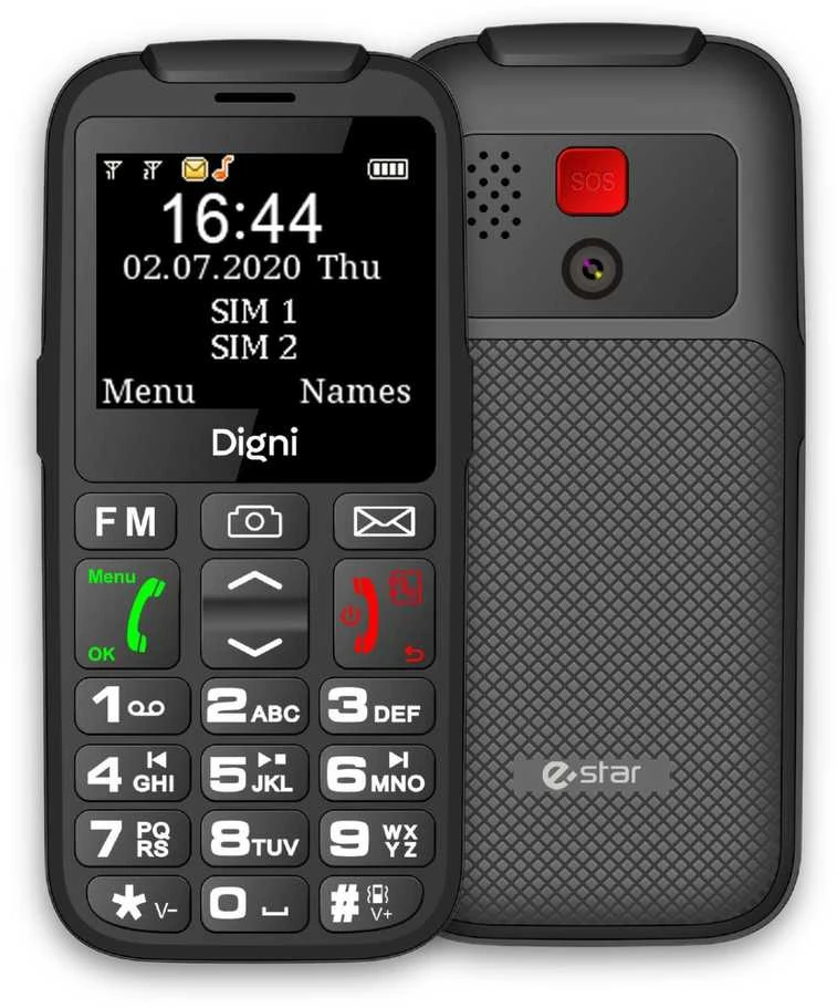 Mygtukinis telefonas eStar Digni Talk Senior 32MB Black