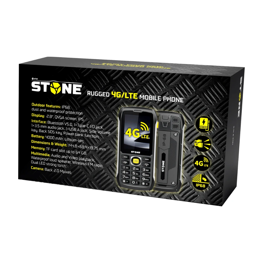 Mobilusis telefonas eStar Stone 4G Rugged 128MB Black