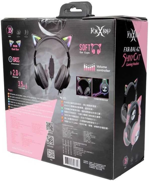 Foxxray ShinyCat žaidimų ausinių pakuotė
