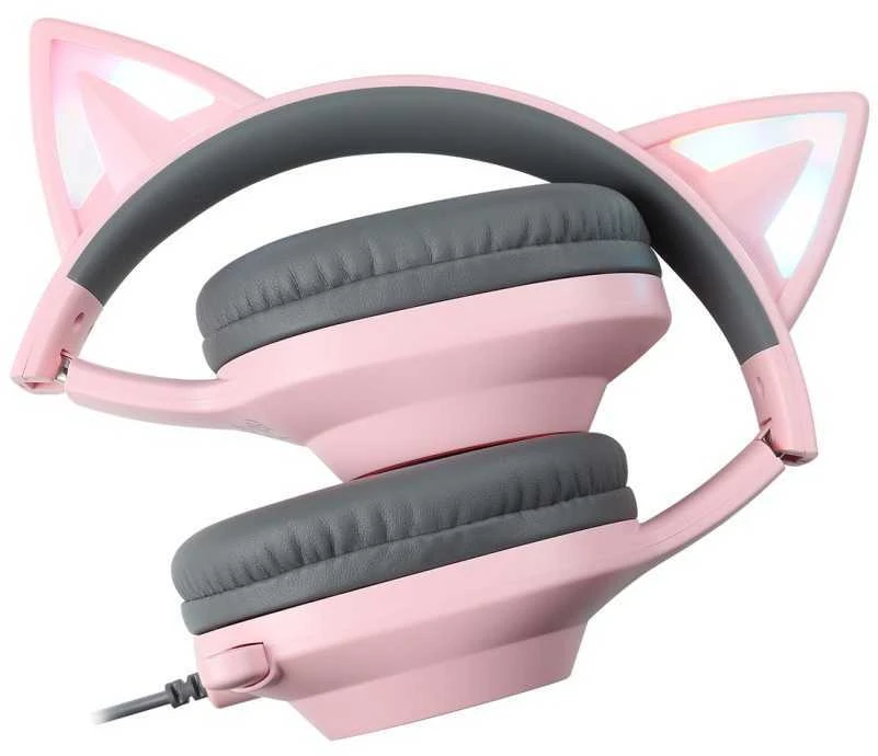 Foxxray FXR-BAL-62 PK ShinyCat Ausinės Žaidimams su laidu Rožinė/Pilkas
