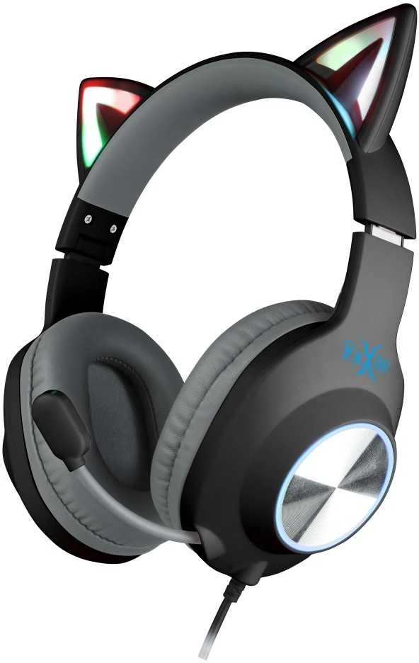 Foxxray FXR-BAL-62 BK ShinyCat Ausinės Žaidimams su laidu Juodas/Pilkas