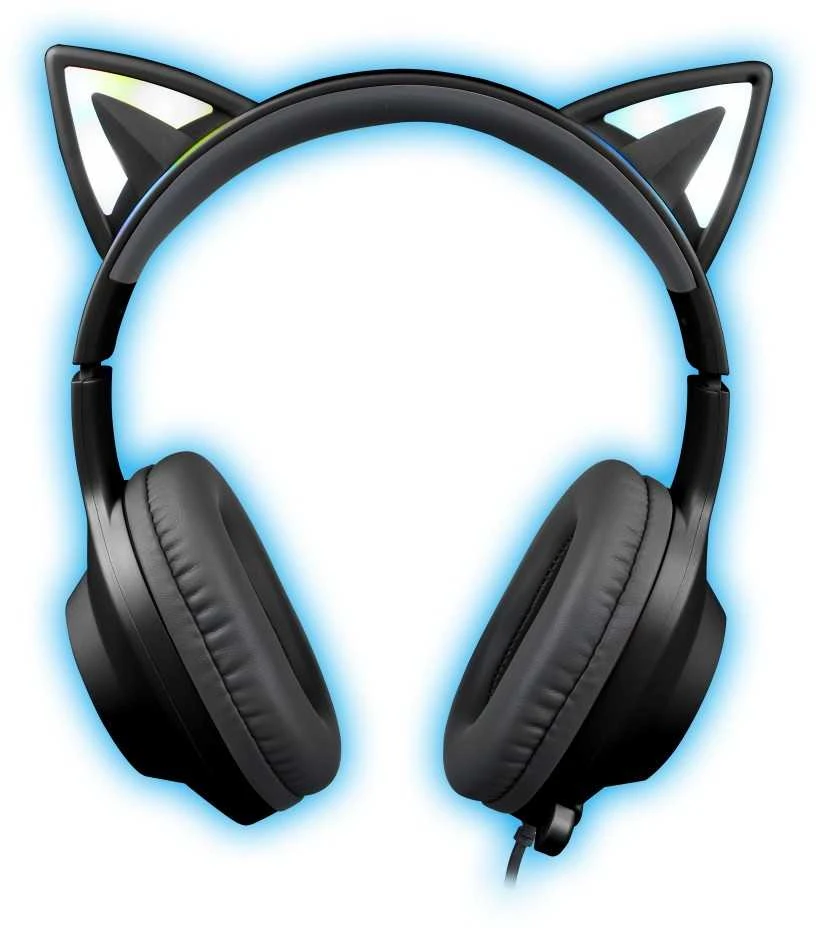 Foxxray FXR-BAL-62 BK ShinyCat Ausinės Žaidimams su laidu Juodas/Pilkas