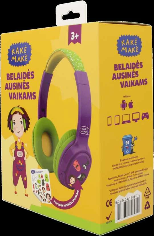 Kakė Makė Belaidės ausinės Vaikams Žalia-Violetinė