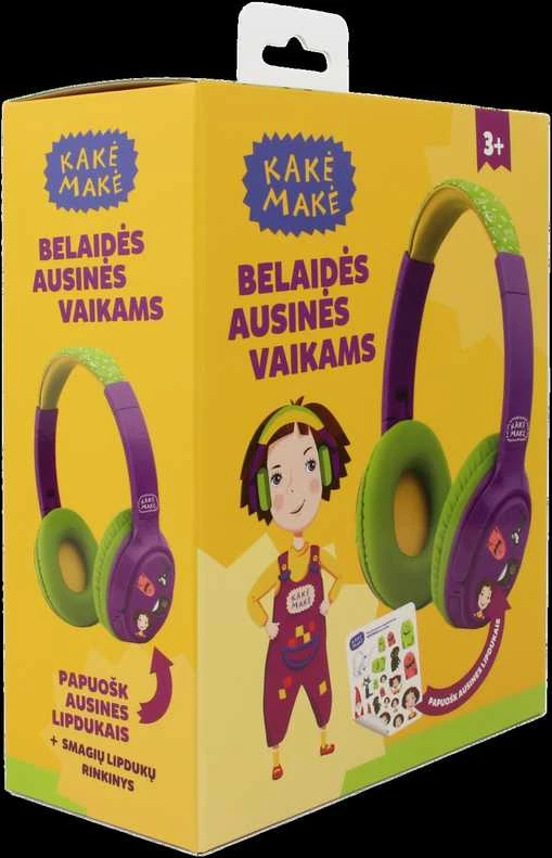 Kakė Makė Belaidės ausinės Vaikams Žalia-Violetinė