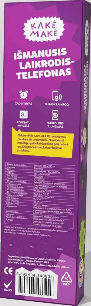 Kake_Make Kakė Makė Išmanusis laikrodis-telefonas Išmanusis laikrodis