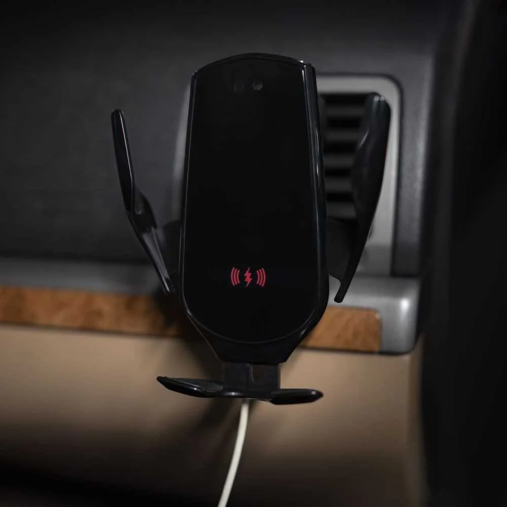 Maxlife automobilinis laikiklis ventiliacijos grotelėms MXCH-08 automatinis su belaidžiu įkrovimu juodas 15W