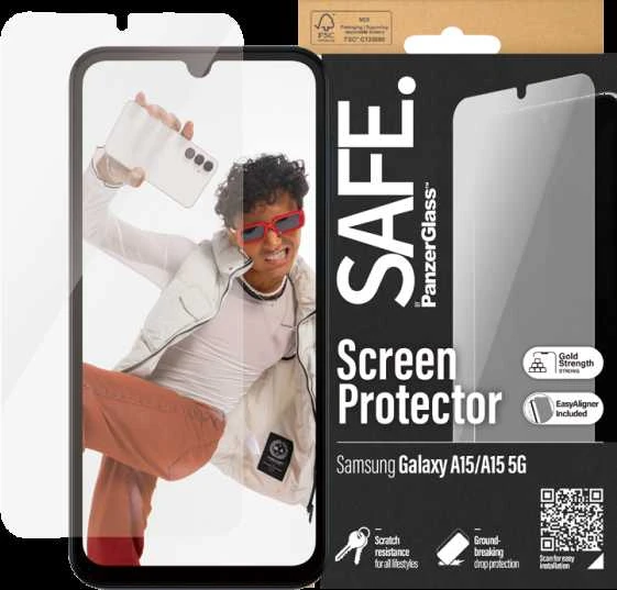 Panzer Glass PanzerGlass ekrano apsauga iš Samsung Galaxy A15 | A15 5G | Itin platus pritaikymas (skaidrus)
