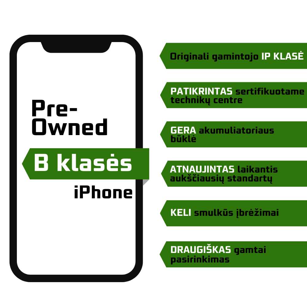 Pre-owned atnaujintas B klasės Apple iPhone 11 64GB Juodas