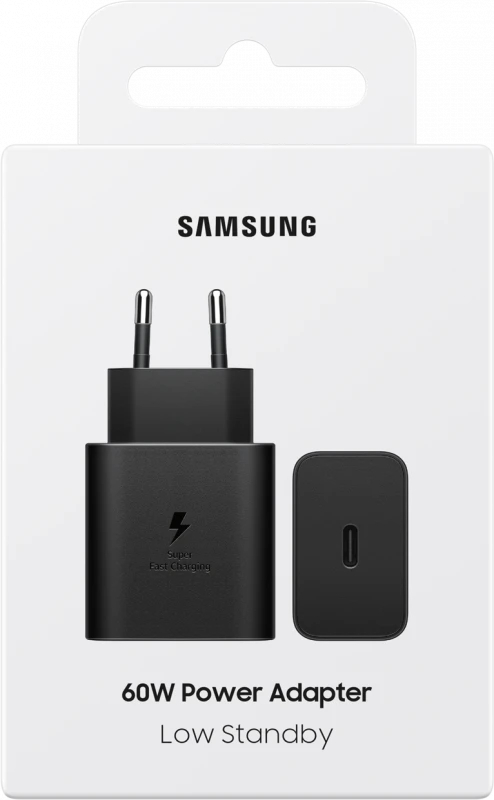 Įkrovimo adapteris Samsung USB-C 60W EP-T6010NBE, Juodas