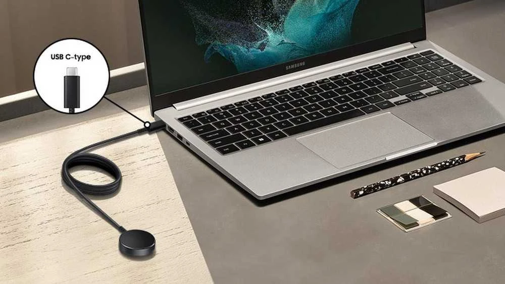 Išmaniojo laikrodžio Samsung Galaxy Watch 3/4/5/Active/Active 2 įkroviklis, Juodos spalvos