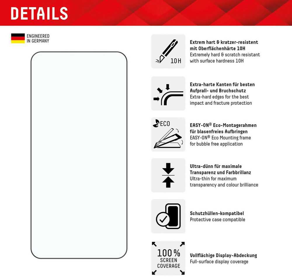 E.V.I. Samsung Galaxy A15/15 5G 5G Tikras 2D stiklas, pagamintas iš „Displex Transparent“