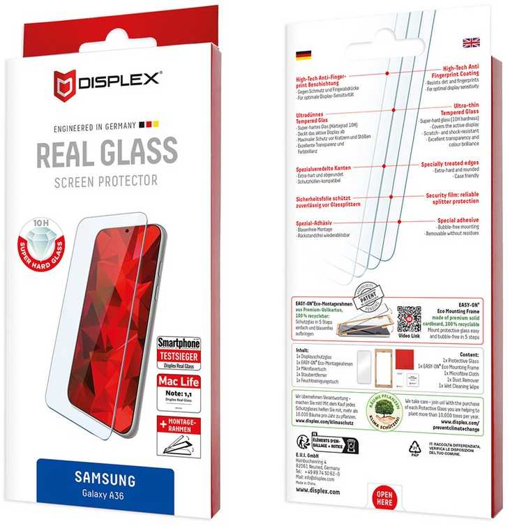 „Samsung Galaxy A36“ tikras ekrano stiklas, pagamintas iš „Displex Transparent“