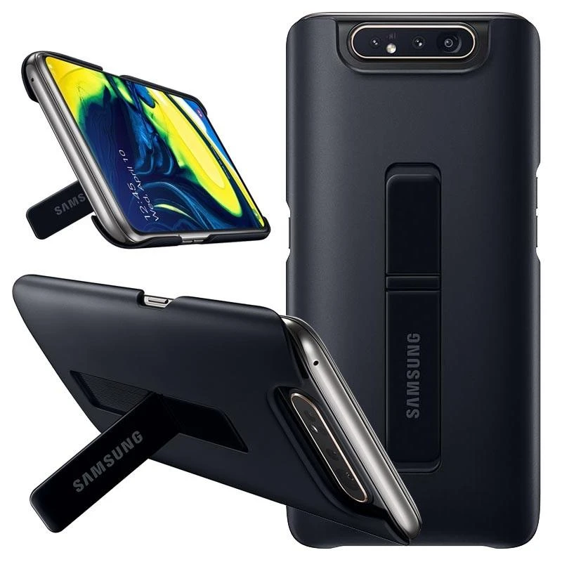 Samsung Galaxy A80 dėkliukas su stovu (Juodas) PA805CBE 