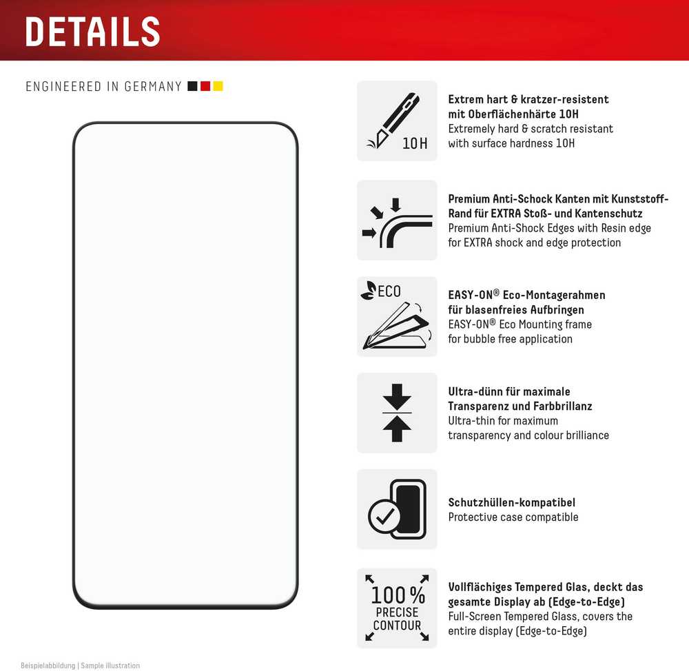 „Samsung Galaxy S24 FE/S25 FE Premium“ ekrano apsauginis stiklas, pilnai apsaugotas „Displex“ permatomu stiklu.