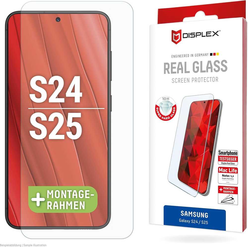 „Samsung Galaxy S25/S24“ tikras ekrano stiklas, pagamintas iš „Displex Transparent“