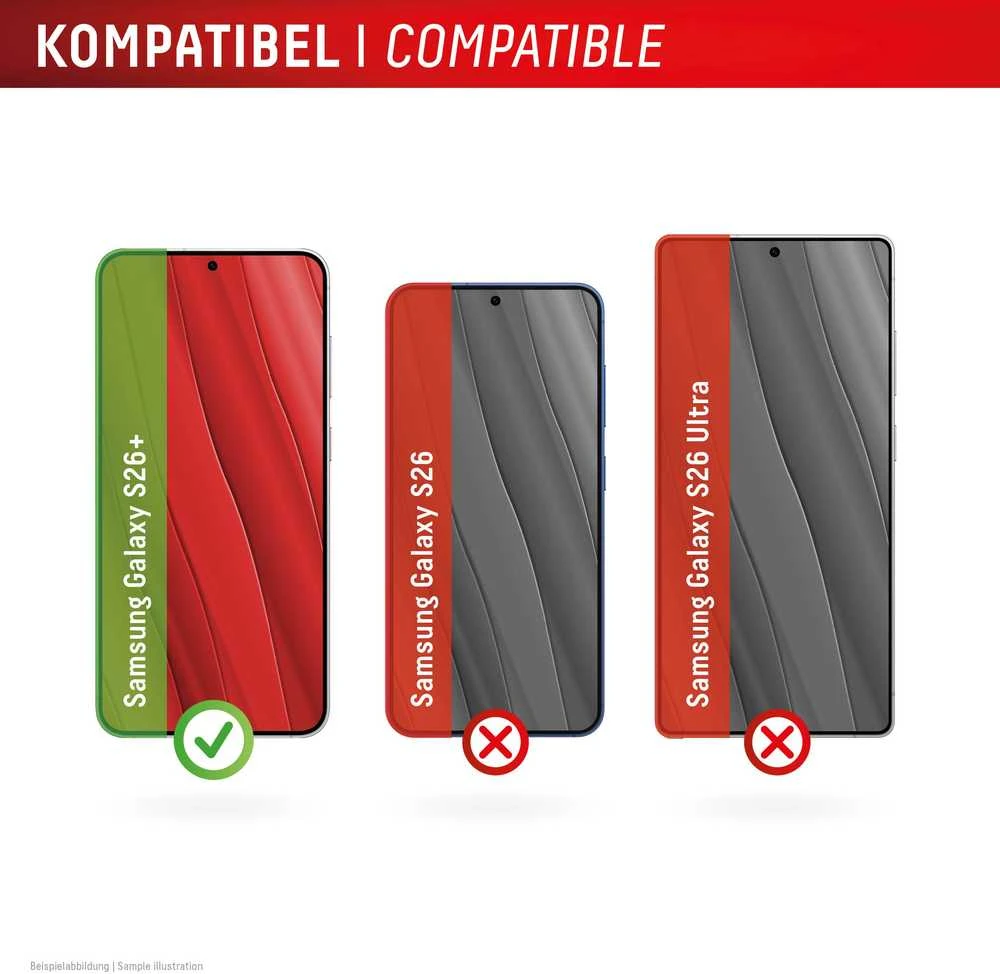 E.V.I. „Samsung Galaxy S26+“ tikras ekrano stiklas MM + dėklas, pagamintas „Displex“ permatomas