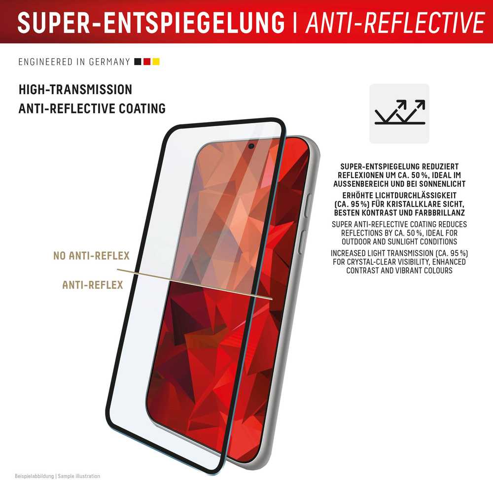 Samsung Galaxy S26 Ultra Premium ekrano stiklas su antirefleksiniu efektu, pagamintas iš „Displex“ skaidraus stiklo.