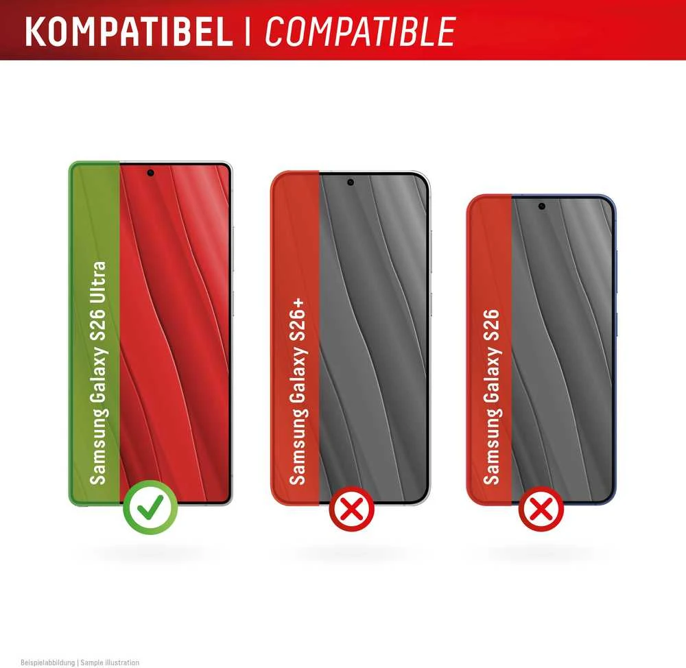 „Samsung Galaxy S26 Ultra Real Screen Glass MM +“ dėklas, pagamintas iš „Displex“ skaidraus stiklo