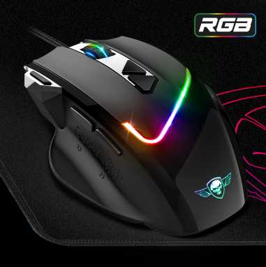 Spirit Of Gamer Pro Series Pelė žaidimams PRO-M3 RGB + Pelė kilimėlis Juodas